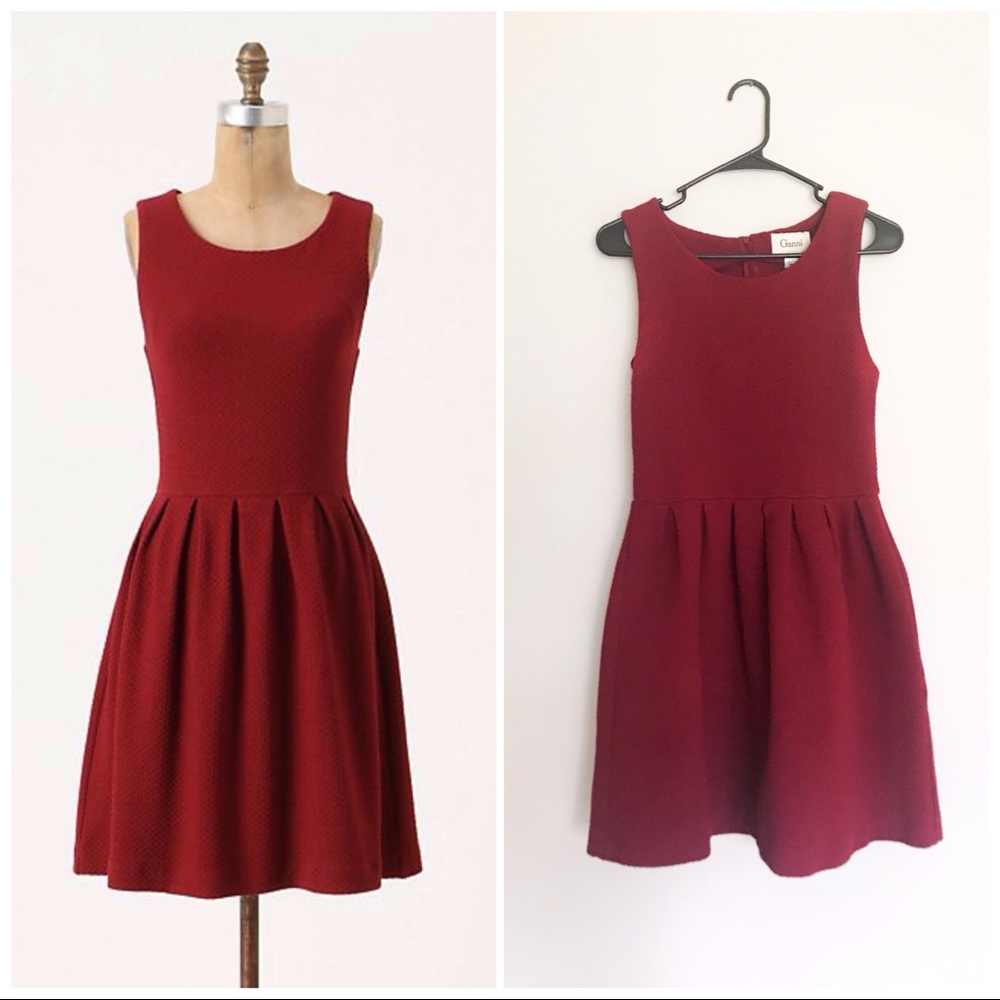 Anthropologie “Ganni” Noon & Night Wine Red Dress